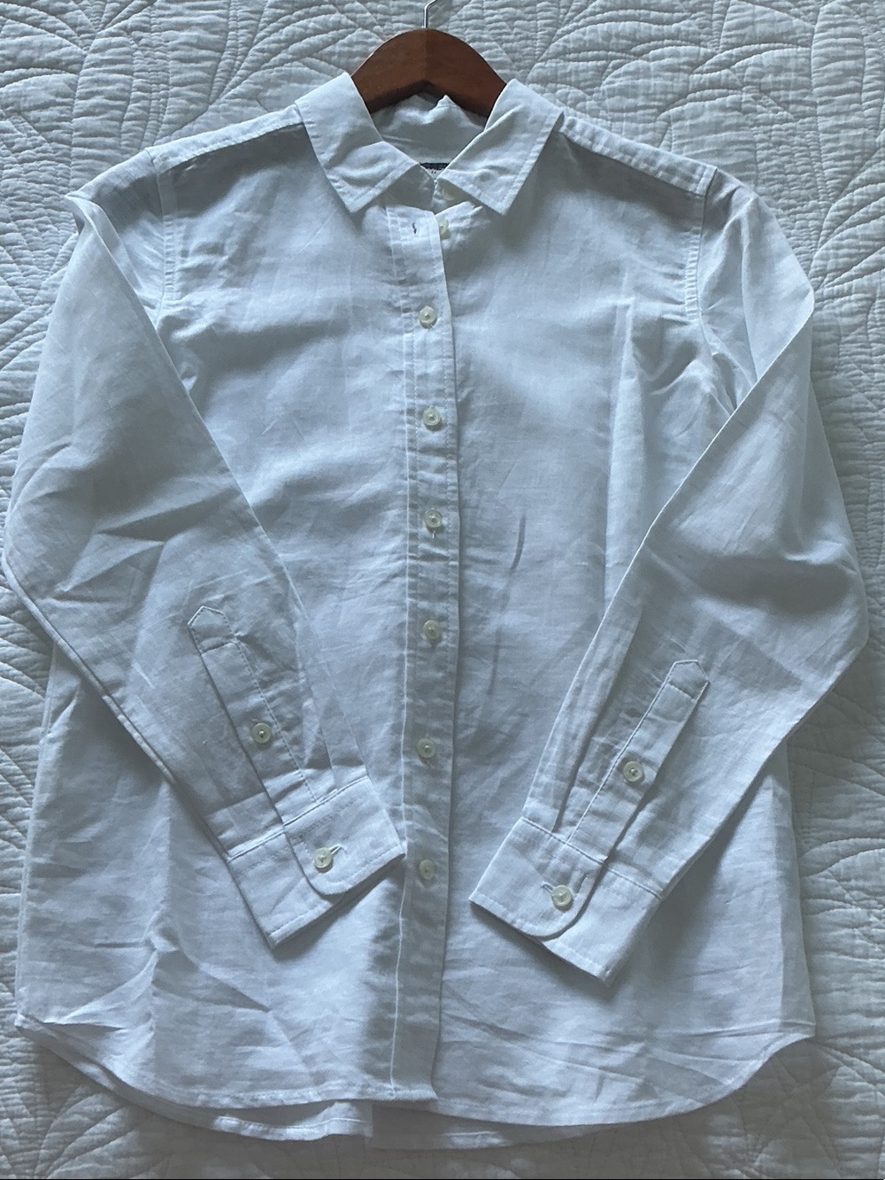 J. Crew Factory Classic White Linen Button-Down Shirt
